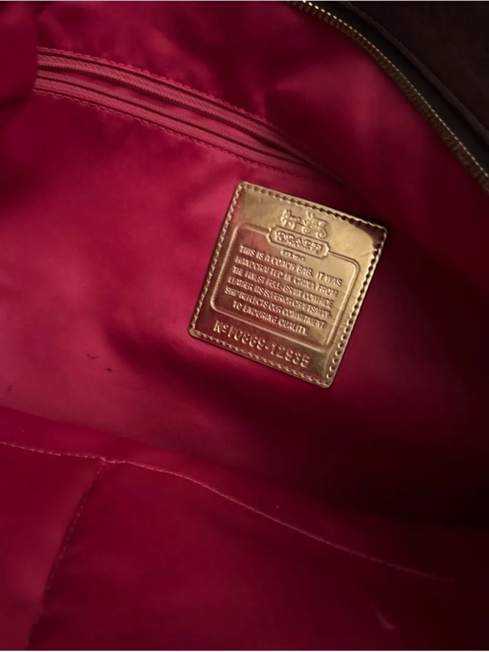 VINTAGE Coach Dark Brown Leather Tote with Gold Hardware